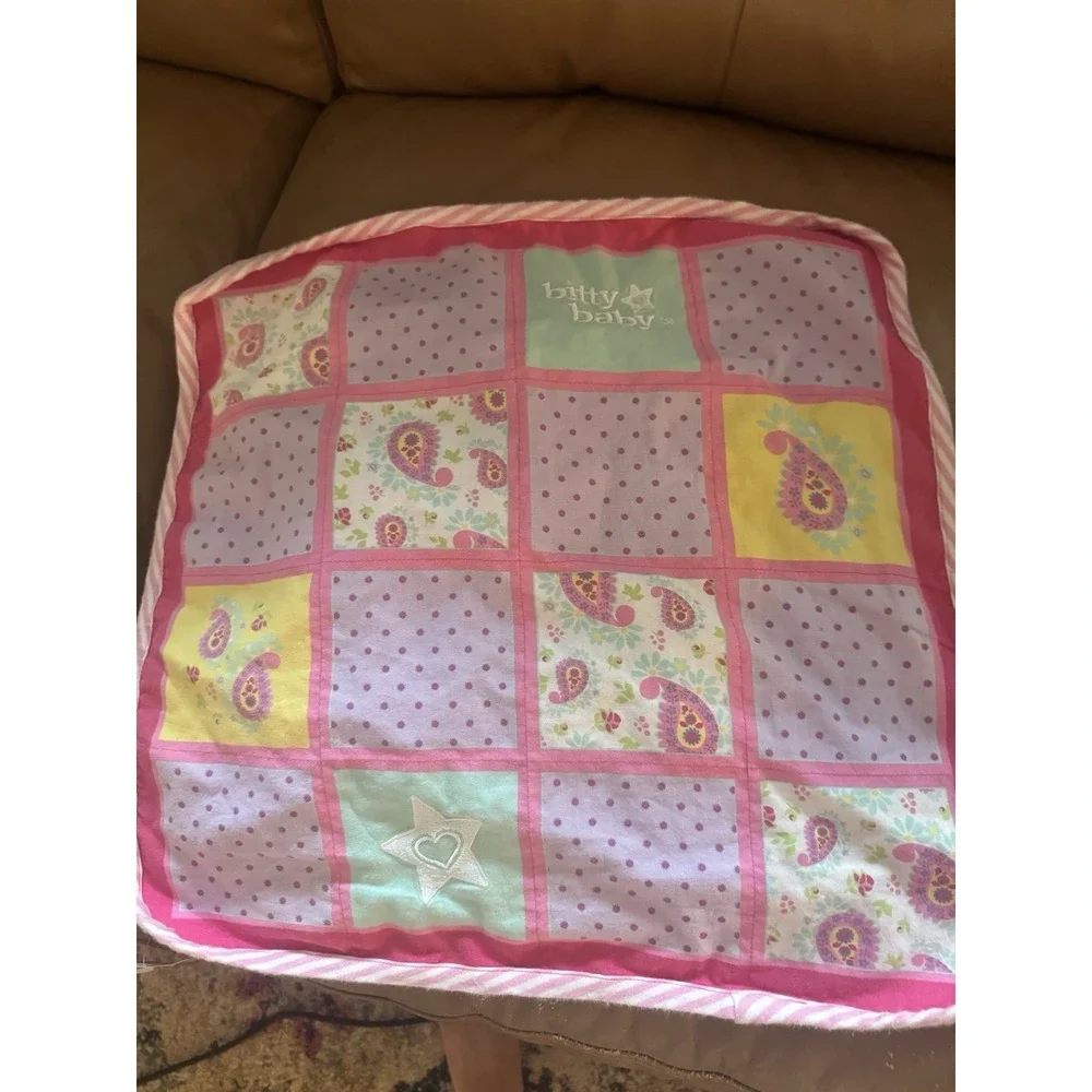 American Girl Bitty Baby Patchwork Paisley Doll Blanket Replacement Polka Dot